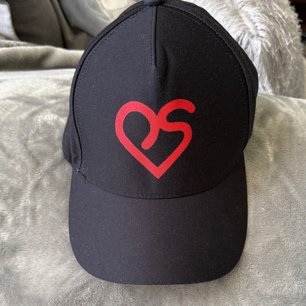 Black Cap with Red Heart Logo - Women's Hat